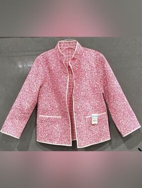 J. McLaughlin Pink Patterned Quilted Blazer